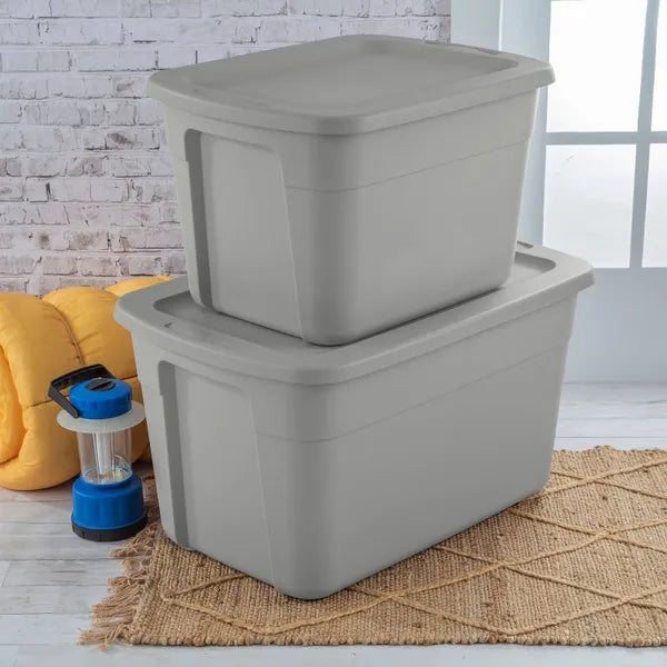 18gal Non-latching Storage Tote Gray