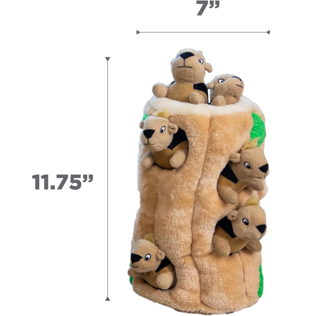 Squirrel Dog Toy Interactive 2in1 Plush Puzzle With 6 Squeaky Removable