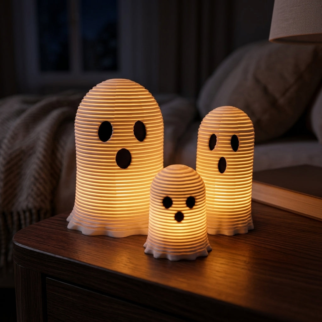3PCS Halloween Ghost Spring Decor Set, 3D Printed Mini Ghost Ornaments