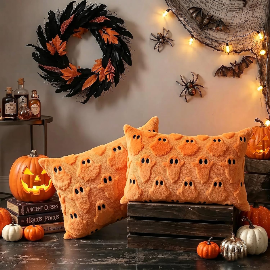 CJSAH98CWGYXHalloween Decorations Ghost Pillow Covers 12x20 Set Of 2