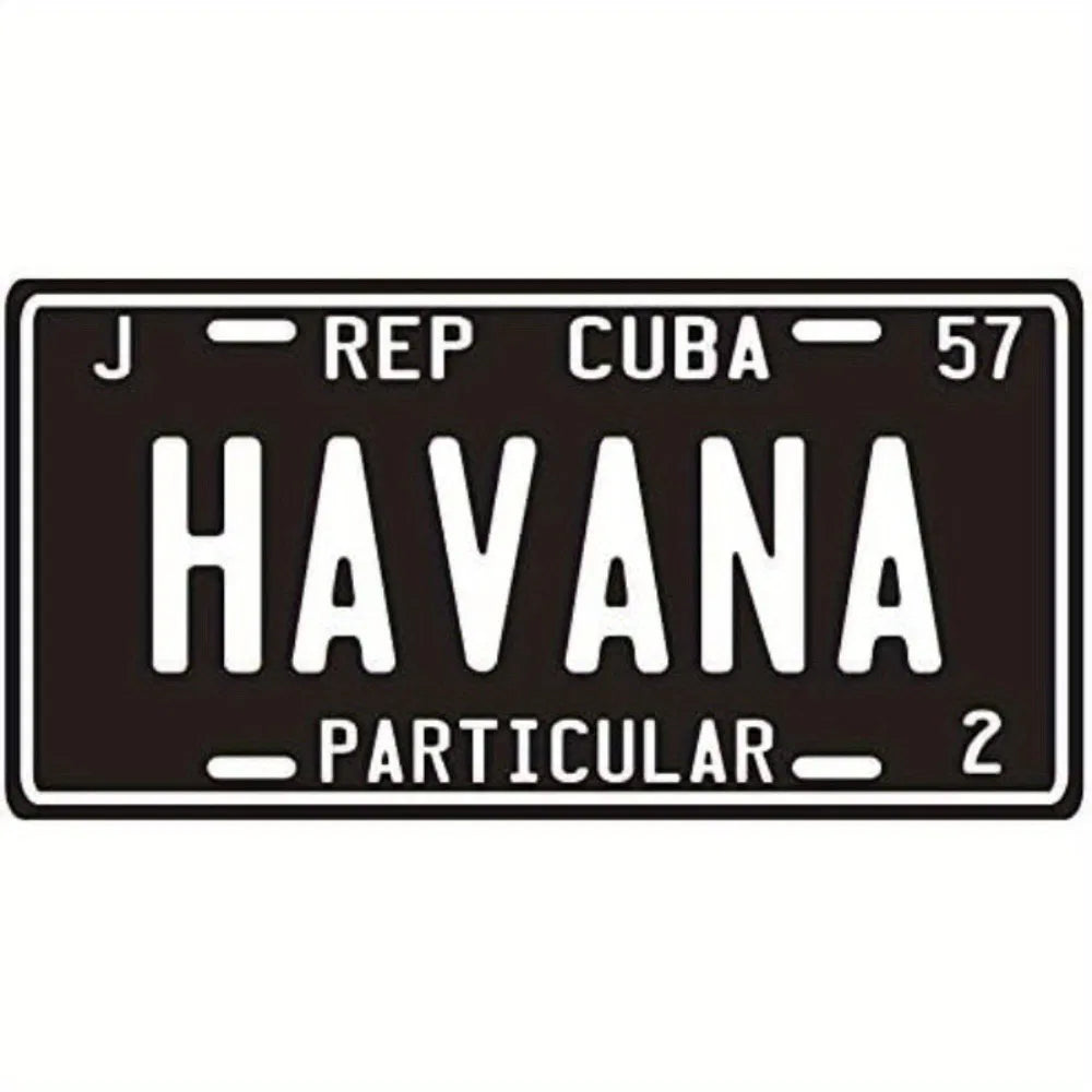Exquisite 1957 Havana Cuba Metal License Plate Vintage Car Decorative