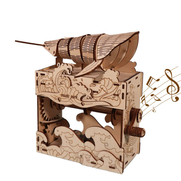 3D Wooden Puzzle Kit, Whale Music Box