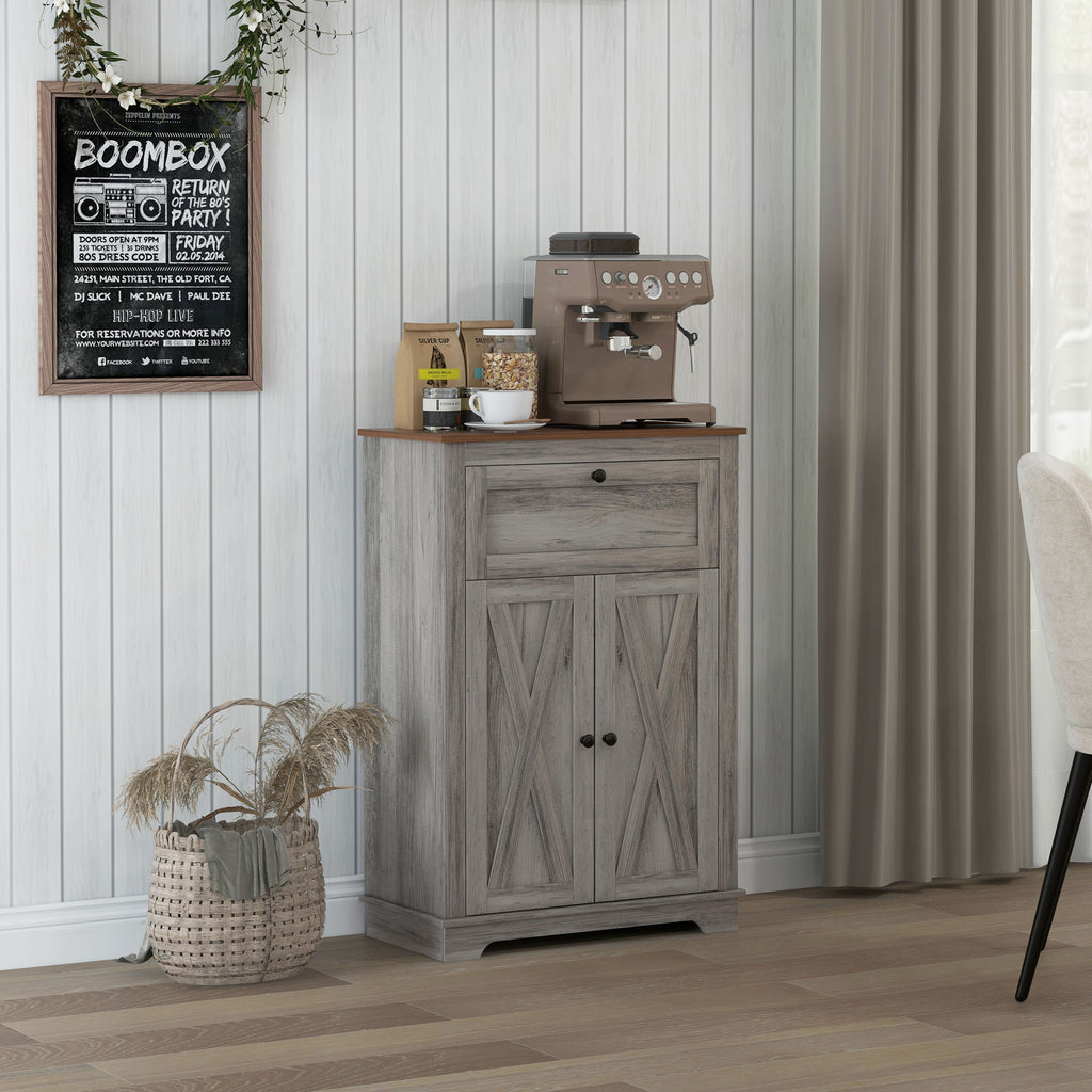 Farmhouse Sideboard Storage Cabinet With Doors And Drawer For Kitchen