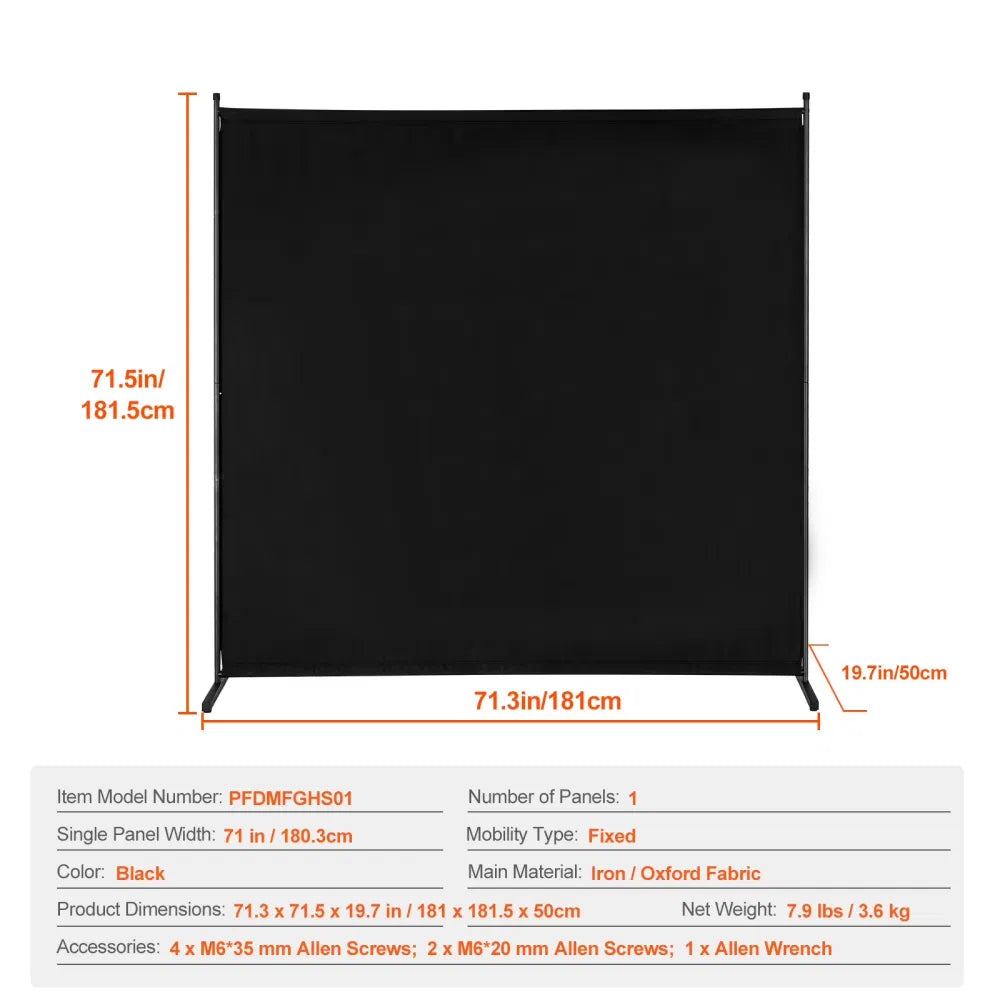 Space Partition, One-panel Privacy Barrier, 6FT Indoor Privacy Shield