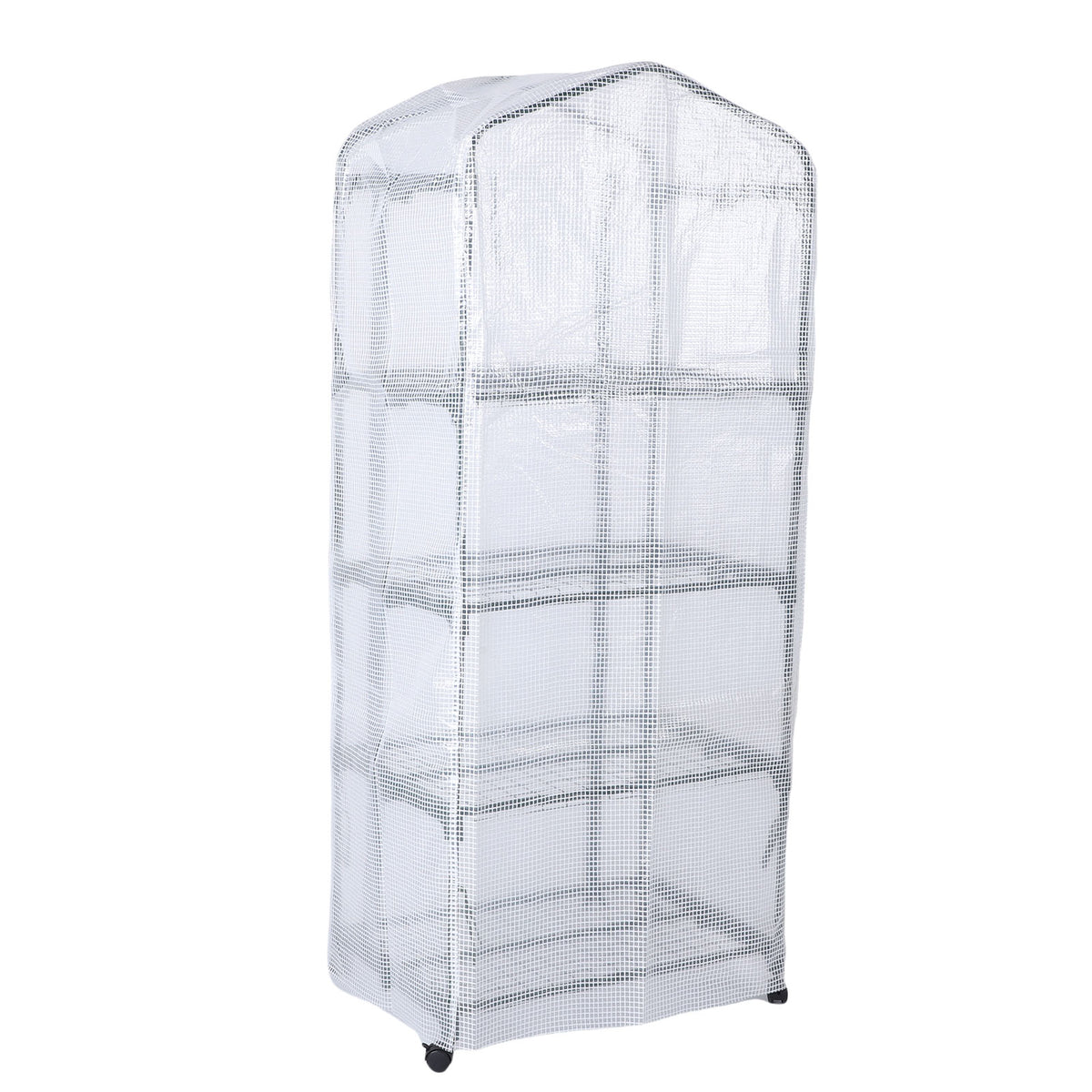 Greenhouse With PE Cover 360° Rotating Wheels Zippered Door Frost Proof