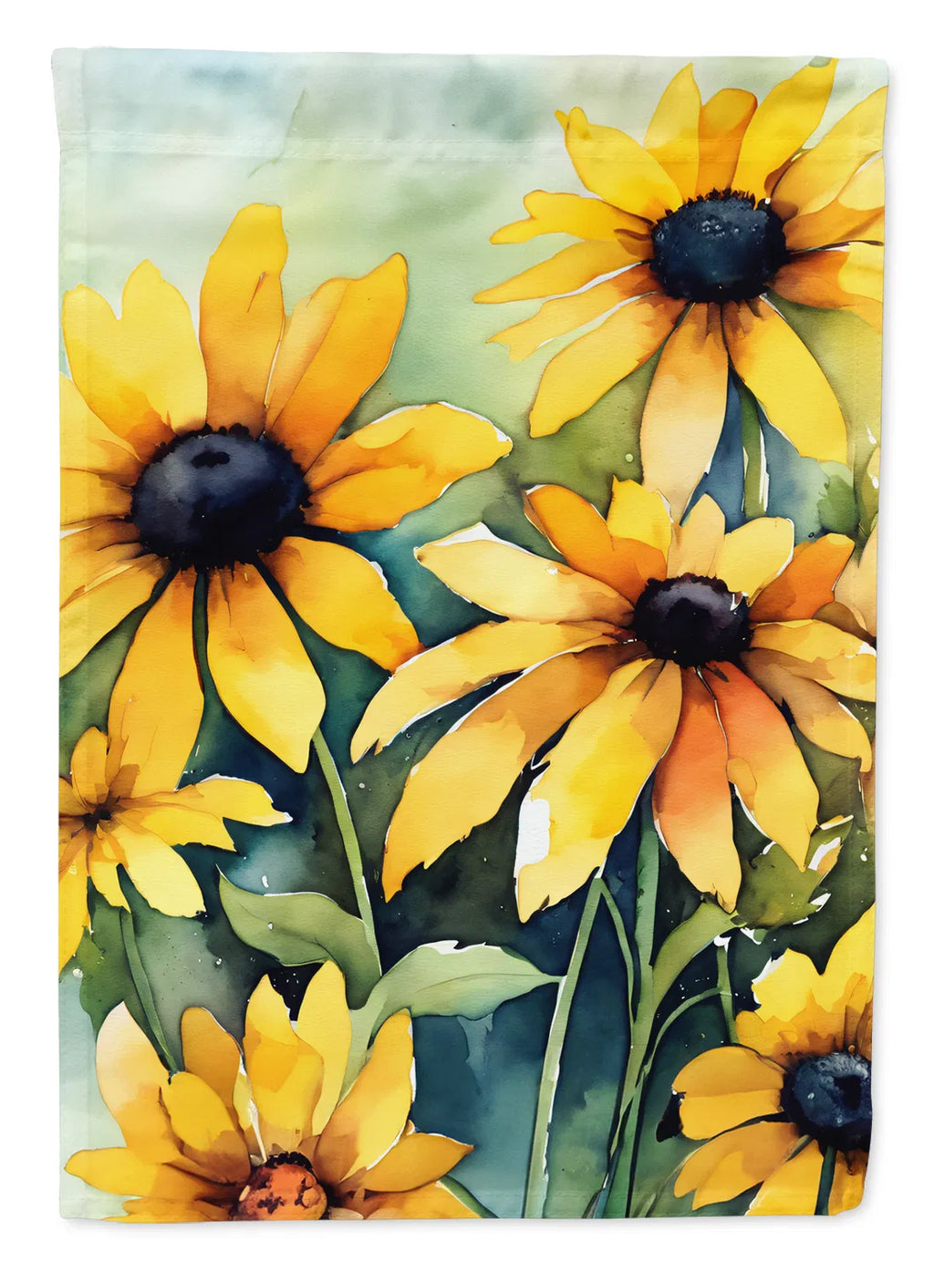 Maryland Black-eyed Susans In Watercolor House Flag Large Porch Sleeve
