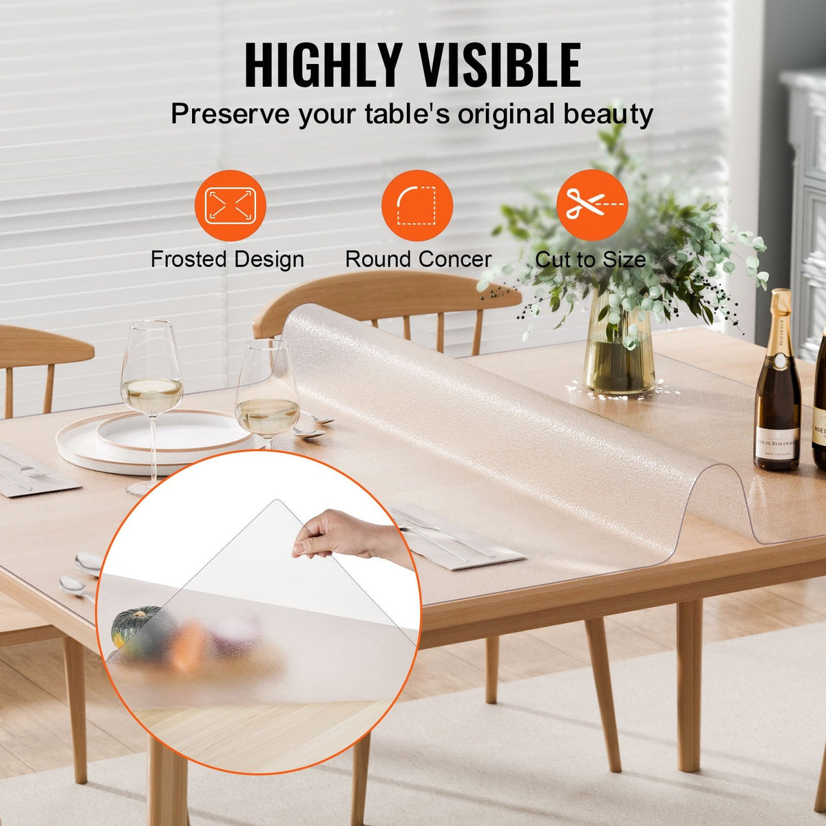 PVC Table Protector 24x48 Inch Frosted Plastic Desk Protector 1.5mm