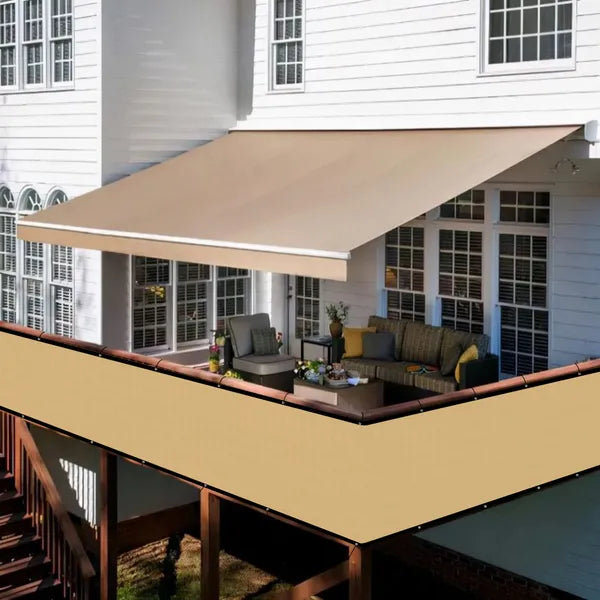 3ft*12ft Beige Sunshade Fence, An Outdoor Sun-proof And Heat-insulating