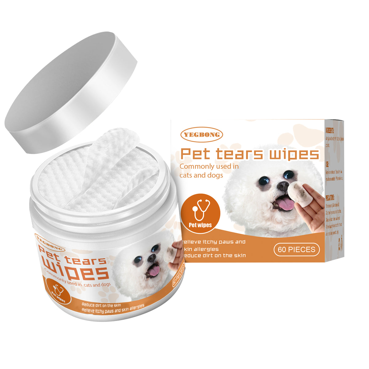 Yegbong Pet Wipes Clean, Dogs And Cats Tear Stains Eye Cleaning Wipe
