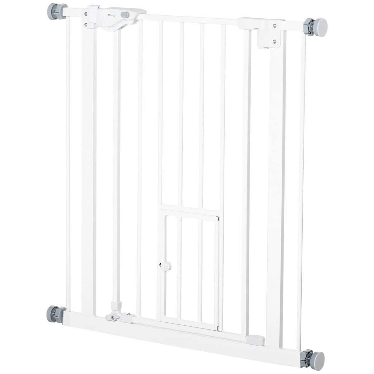 Pet Gate Extra Wide Press-mounted With Cat Door, Auto Closing Pet Gate