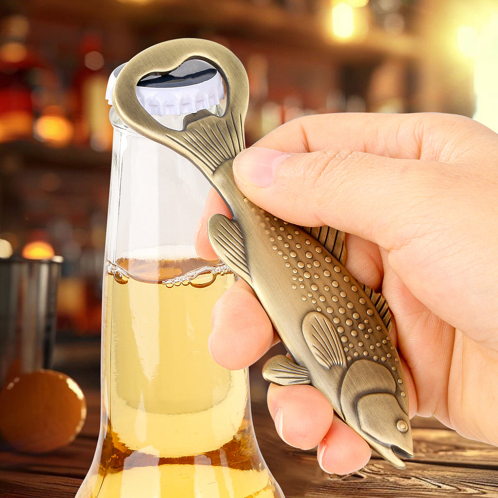 Creative Sea Bass Bottle Opener With Velvet Bag , Exclusive Gift