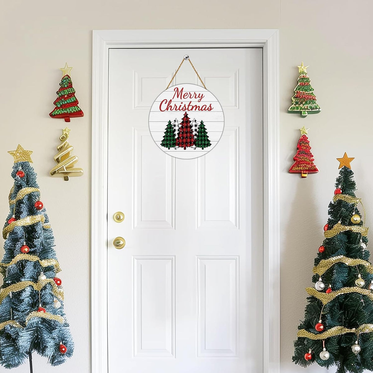 Christmas Decorations Indoor, Festive Christmas Wreath & Door