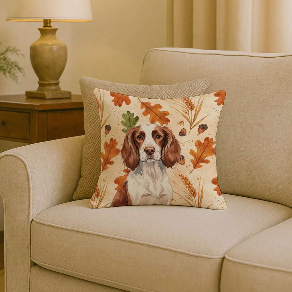 Liver And White English Springer Spaniel Heirloom Fall Throw Pillow