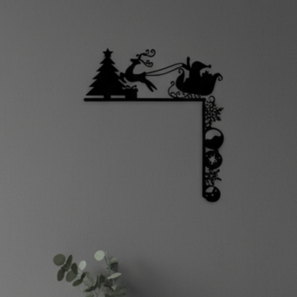 Helloyoung Metal Christmas Sleigh Wall Decor Sculpture, Sculpture, Door