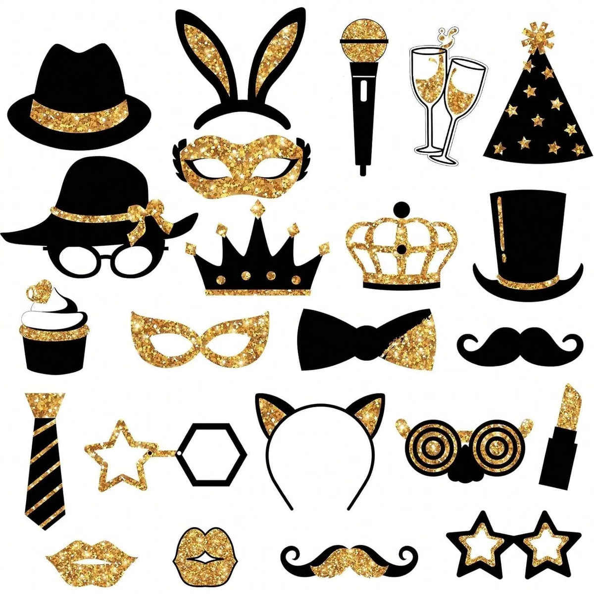 24 Pieces Party Photo Booth Props For Birthday Weddings Graduation Prom