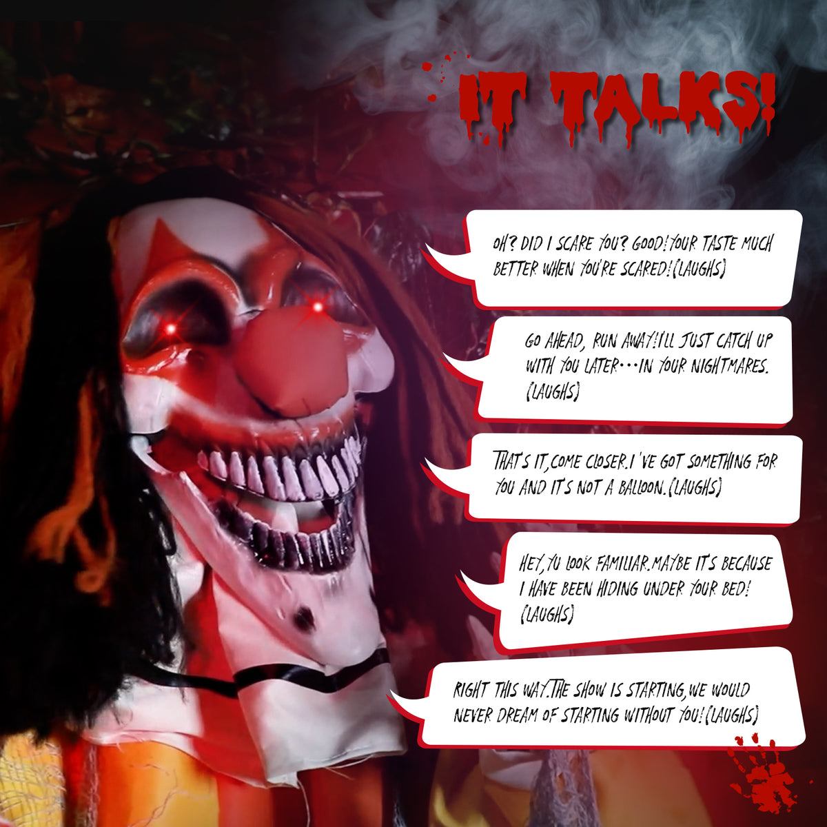 8.2ft Red Eyed Clown Outdoor Halloween Decorations