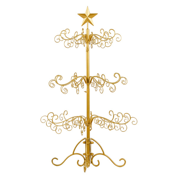 3ft Wrought Iron Christmas Tree, Metal Ornament Display Tree Stand