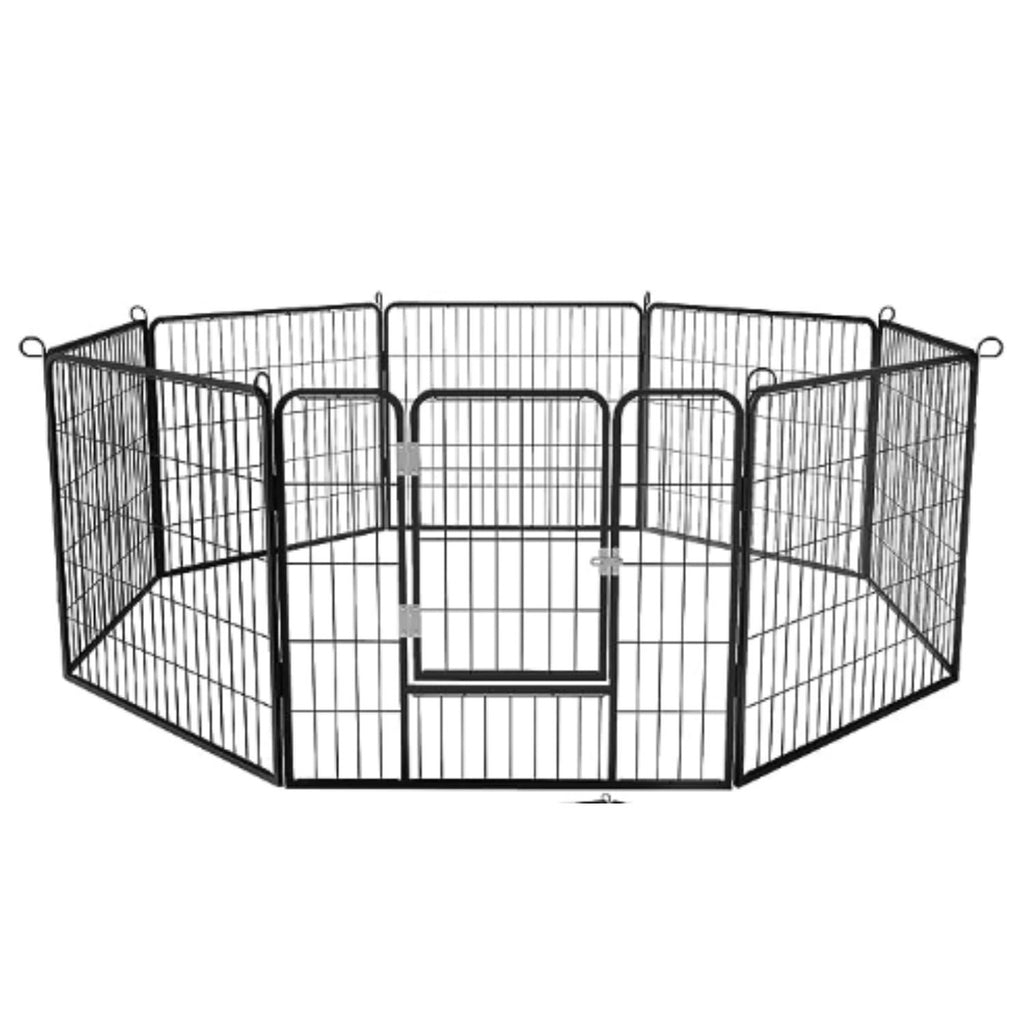 Indoor Outdoor Dog Playpen, Premium Pet Puppy Fence With Gate, Portable