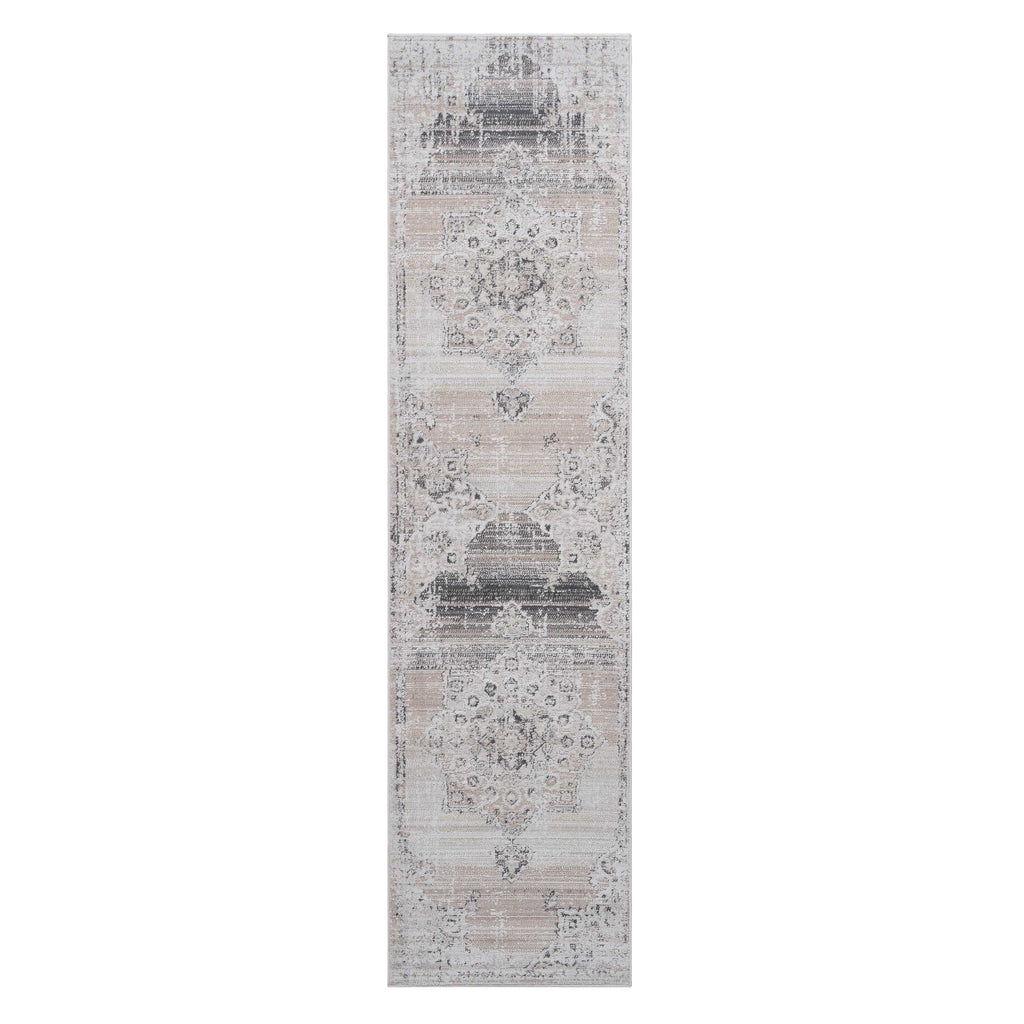 Payas 2X8 Cream Beige Medallion Runner Rug