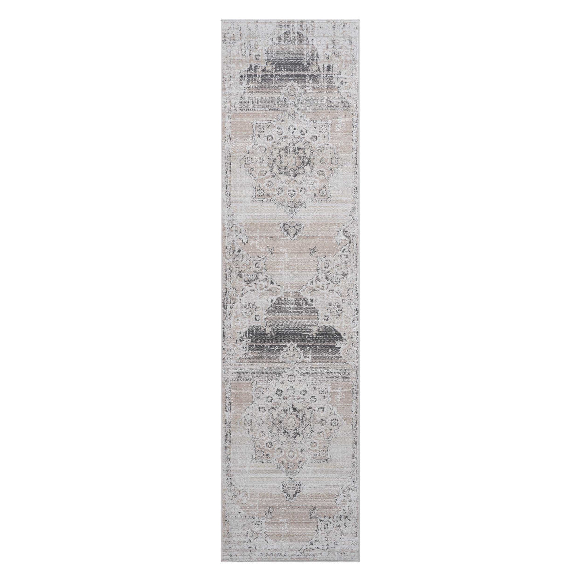 Payas 2X8 Cream Beige Medallion Runner Rug