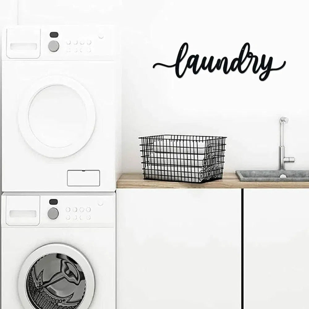 Metal Baked Paint Laundry Sign Wall Art Modern Laundry Room Decor
