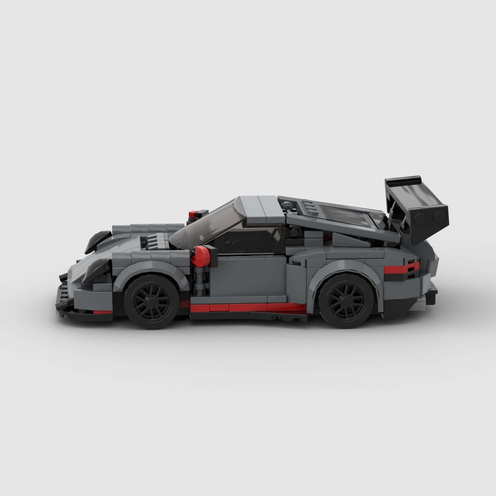 196PCS White Sports Car MOC Building Blocks For Porsche 911