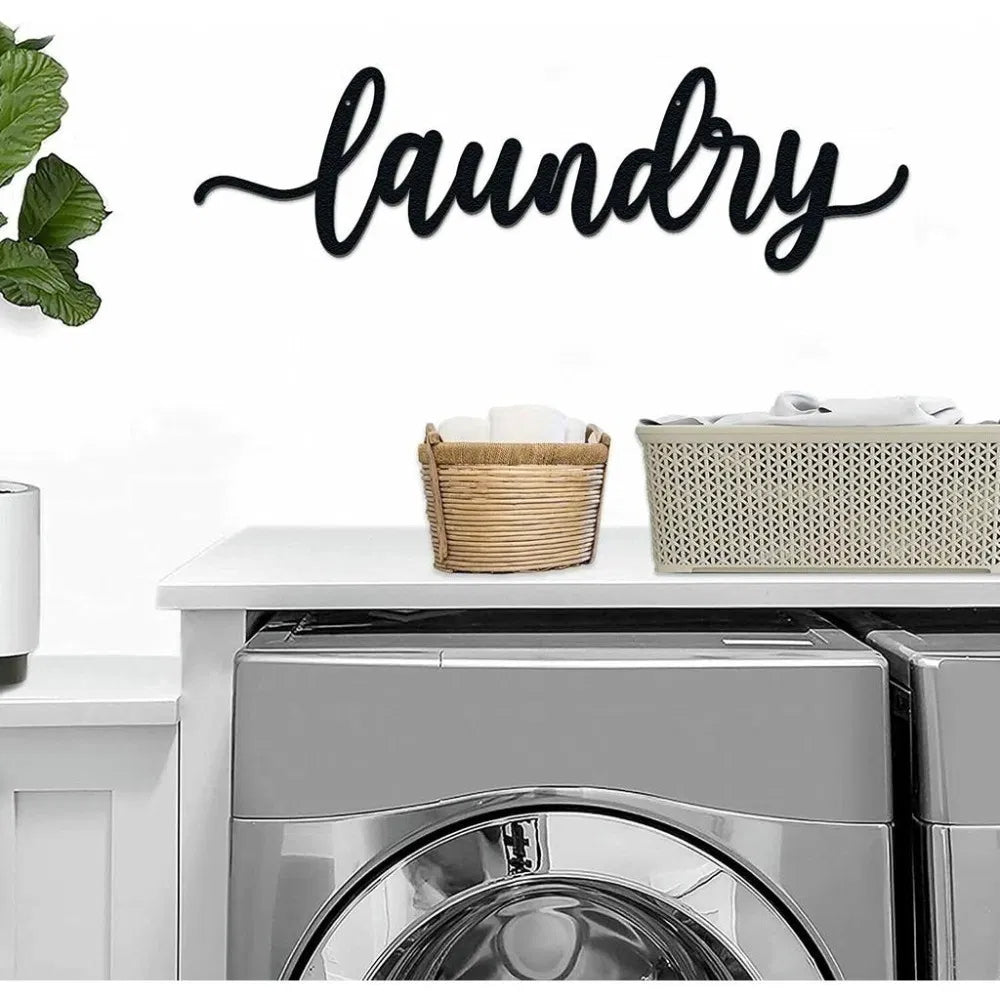 Metal Baked Paint Laundry Sign Wall Art Modern Laundry Room Decor
