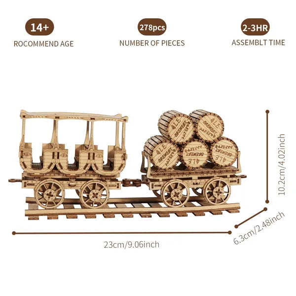 3D Wooden Puzzle Kit, Wine Truck Train