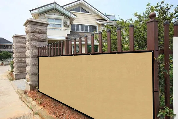 3ft*12ft Beige Sunshade Fence, An Outdoor Sun-proof And Heat-insulating