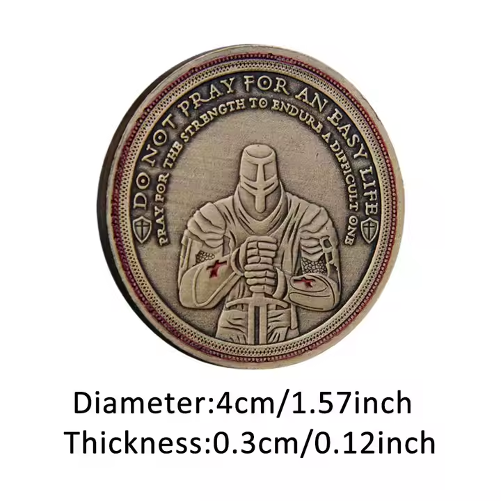 Cross Shield Knight Coin Medal, American Metalcraft Coin
