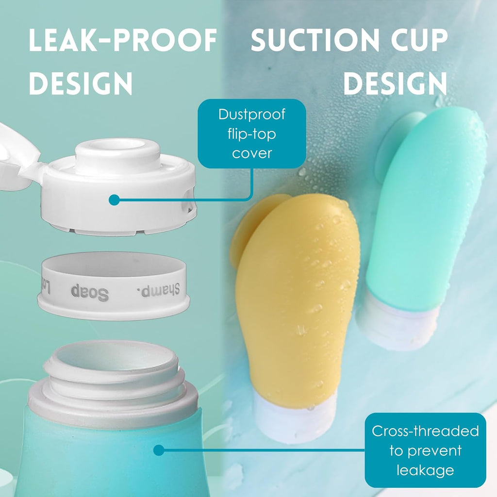 60ml 14Pcs Leak Proof Travel Bottles For Toiletries TSA Approved