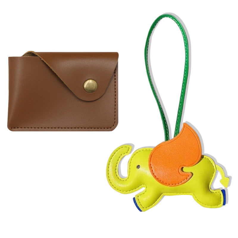 Leather Card Case And Leather Key Charm