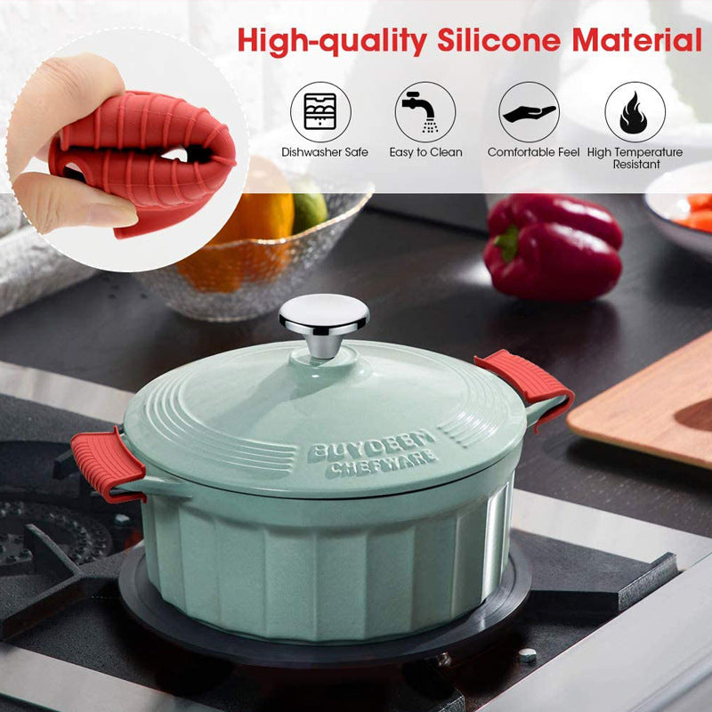 High-temperature Resistant And Anti Slip Pot Ear Clip -red 3pcs