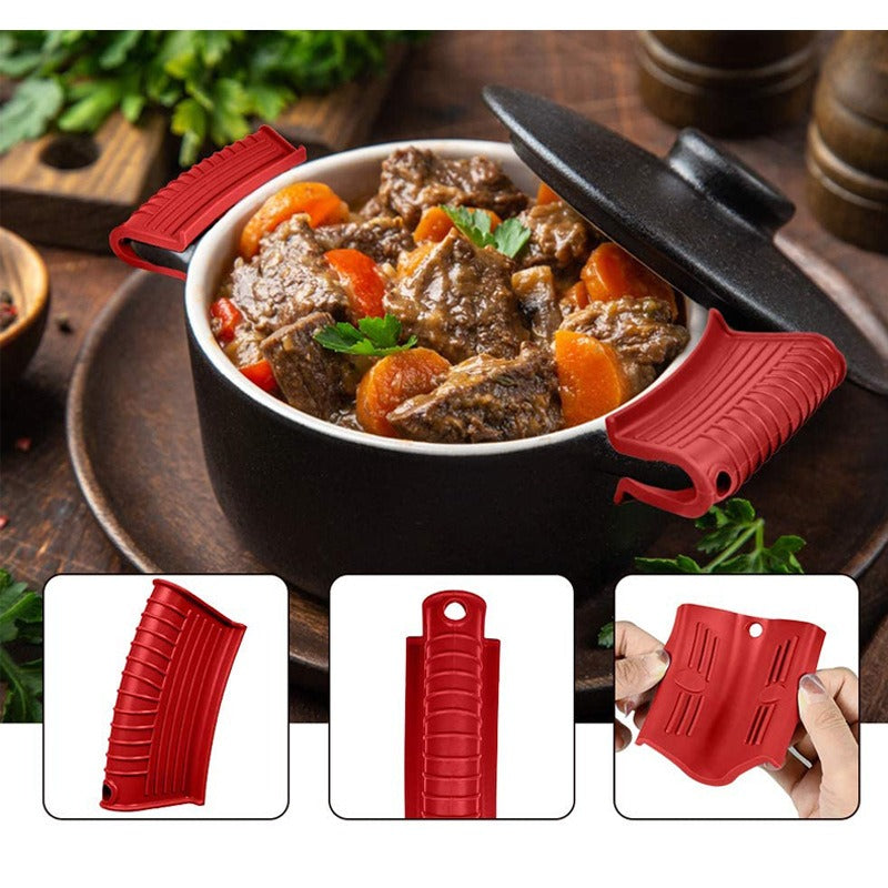 High-temperature Resistant And Anti Slip Pot Ear Clip -red 3pcs
