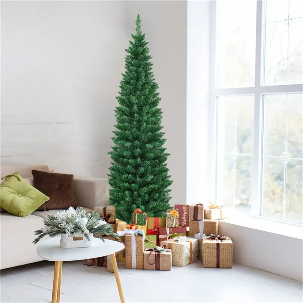 6ft Slim Pencil Christmas Tree - Space-saving Design For Small Corners