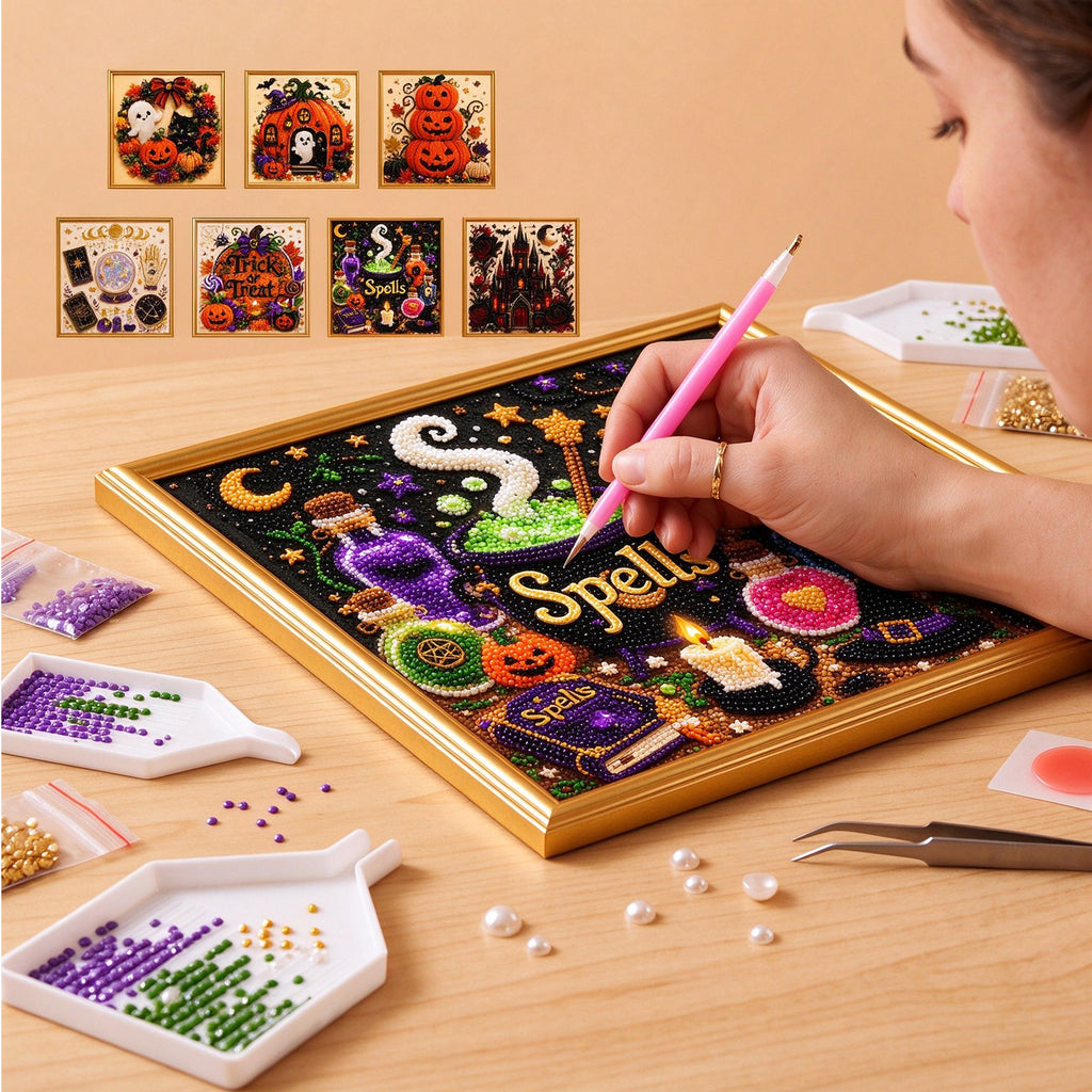 Halloween 3D Diamond Art Kit - Magic Spells Craft
