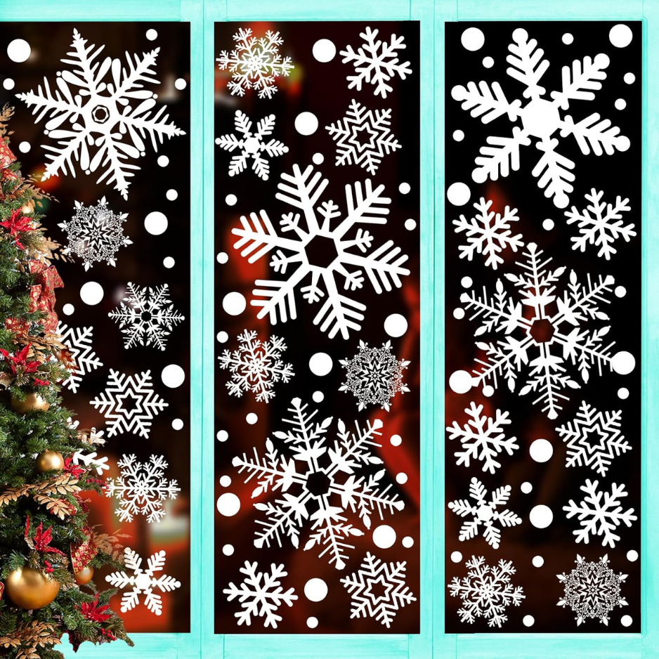 Large Snowflake Window Clings For Christmas Window Decorations