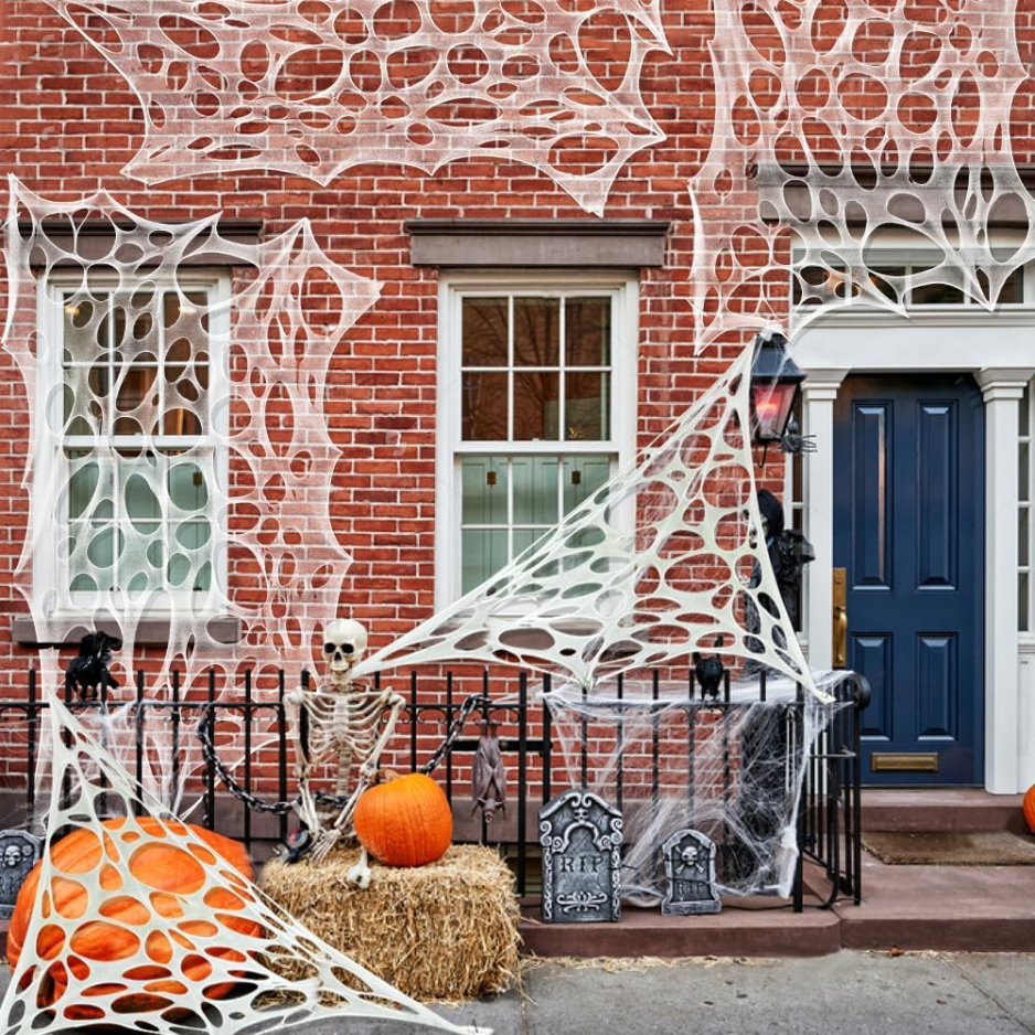 Halloween Spider Web Decorations 13.5ft Giant Stretchy Beef Netting
