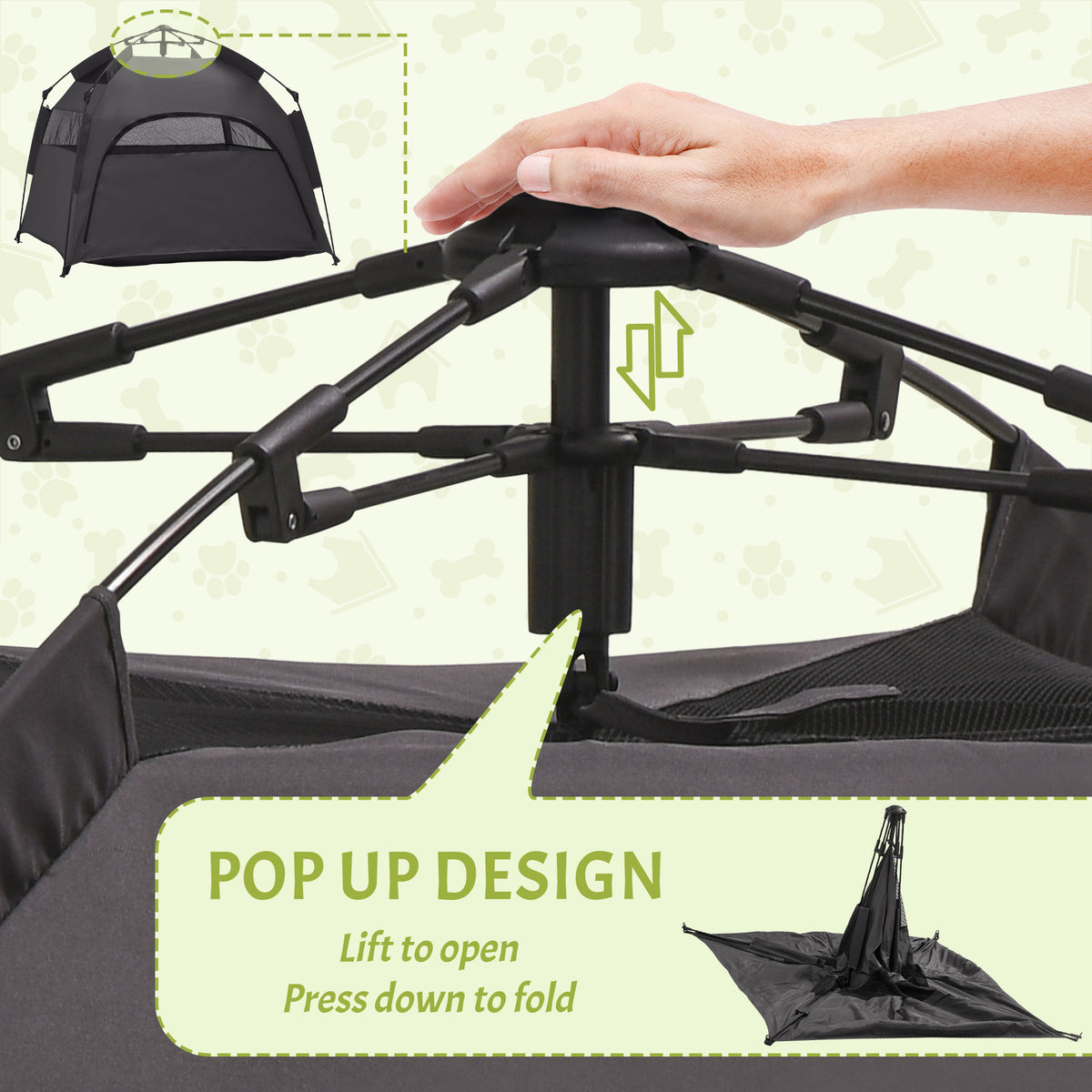 Pop Up Dog Tent For Extra Large And Large Dogs With Carry Bag