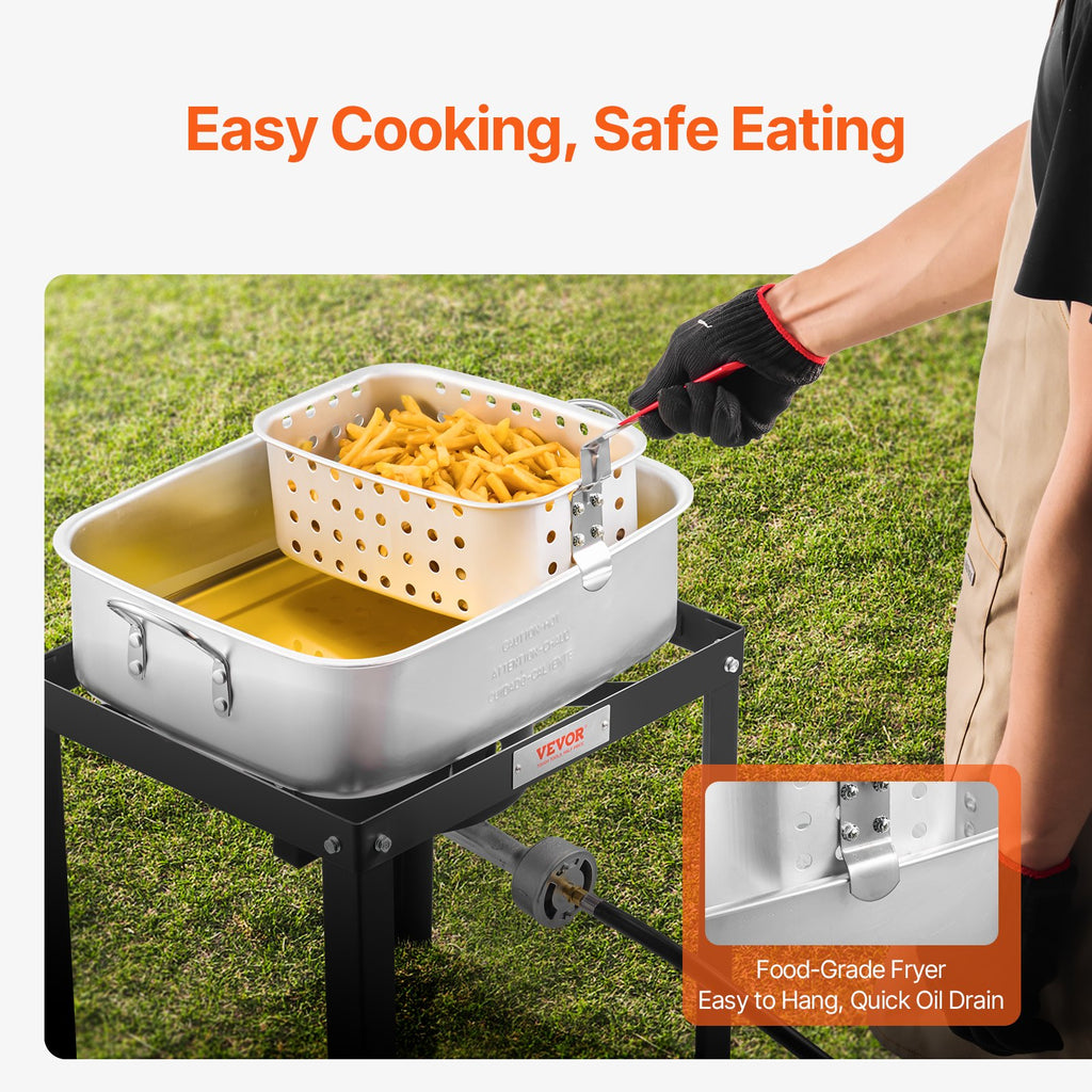 18 Qt Fish And Wing Fryer Aluminum Outdoor Propane Deep Fryer Kit