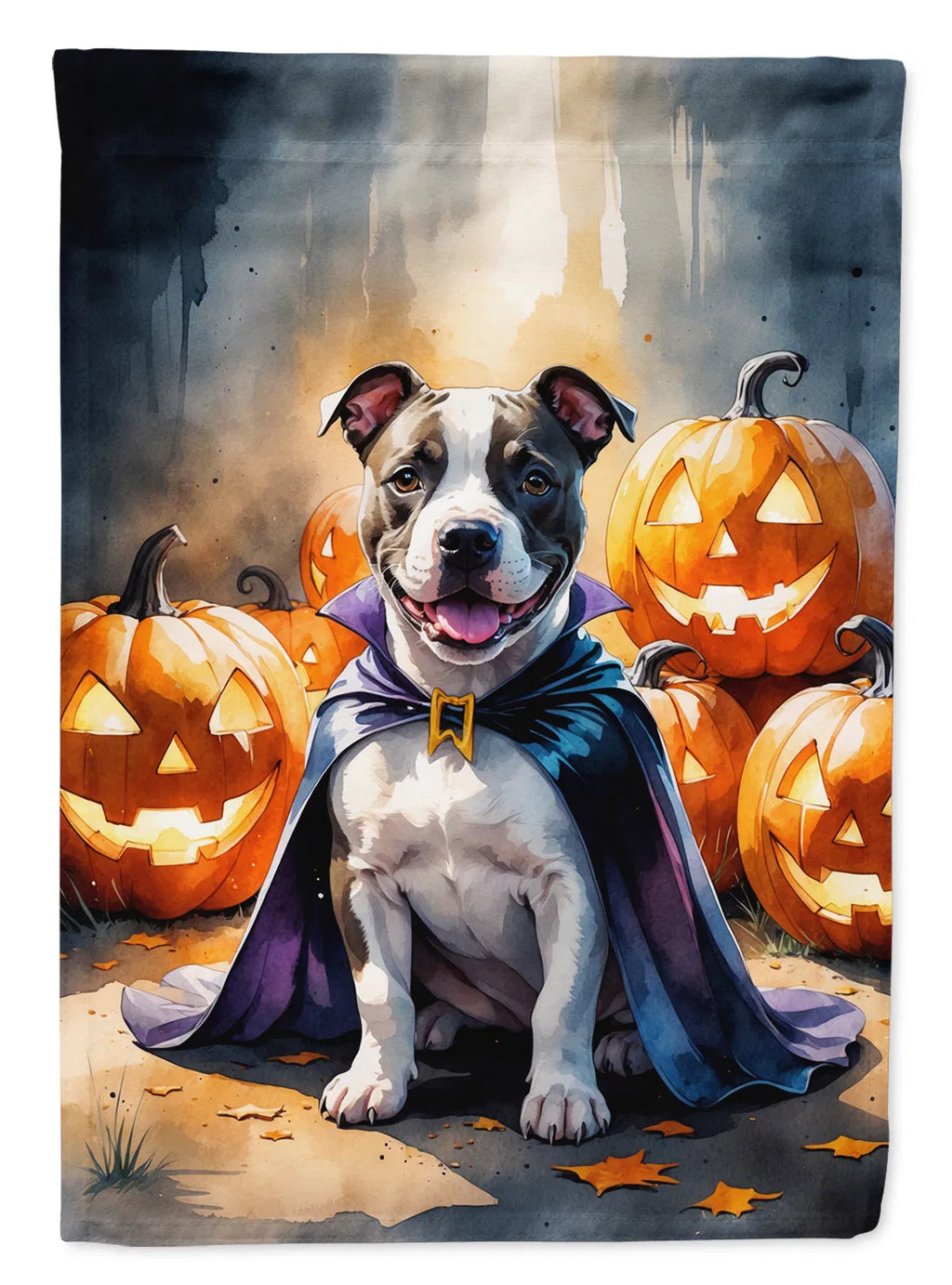 Pit Bull Terrier Puppy Halloween House Flag Large Porch Sleeve Pole