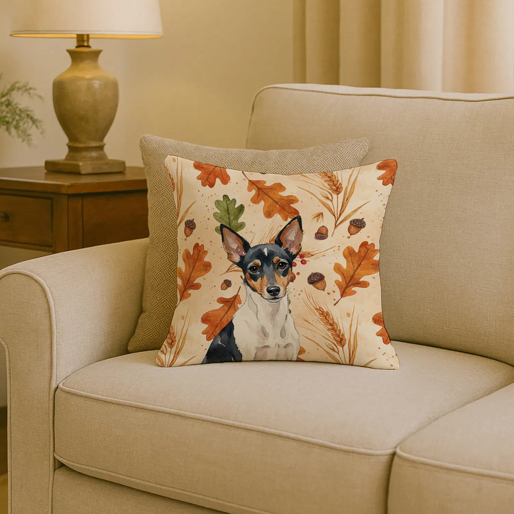 Toy Fox Terrier Heirloom Fall Throw Pillow Decorative Indoor Outdoor