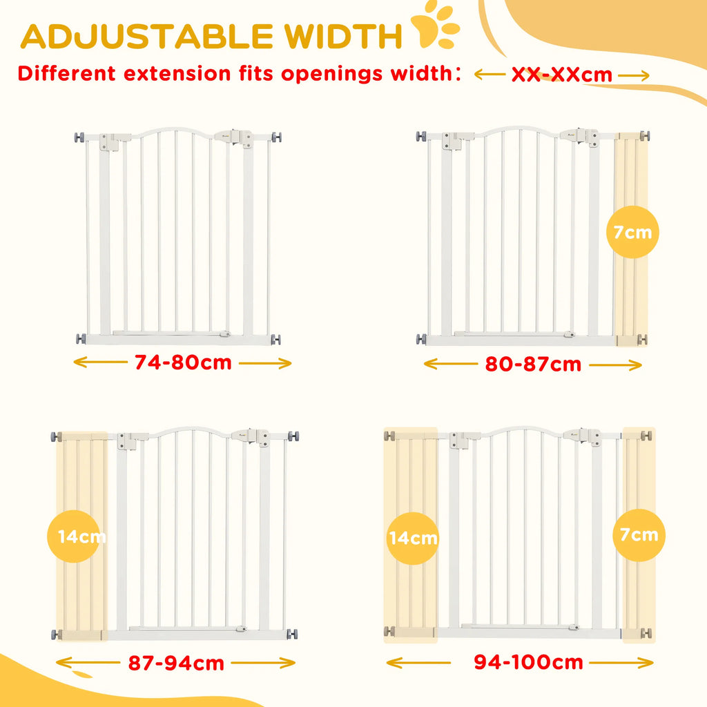 Extra Tall Dog Gate With Door, Pressure Fit, Auto Close, Double Locking