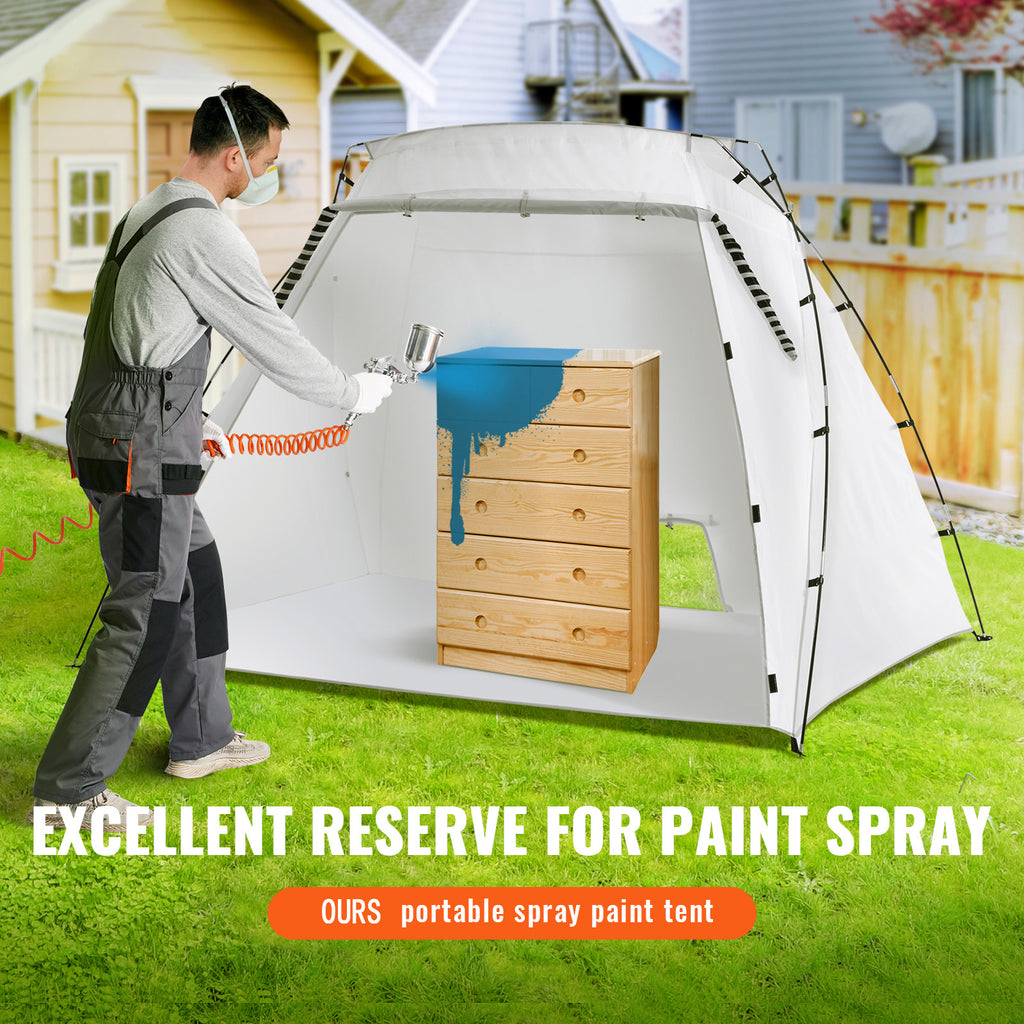Vevor Portable Paint Booth, Larger Spray Paint Tent With Built-in Floor