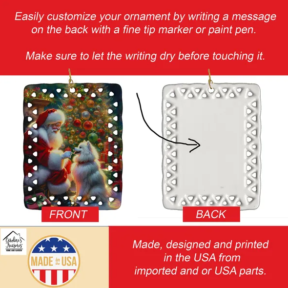 American Eskimos And Santa Claus Porcelain Decorations Christmas Tree