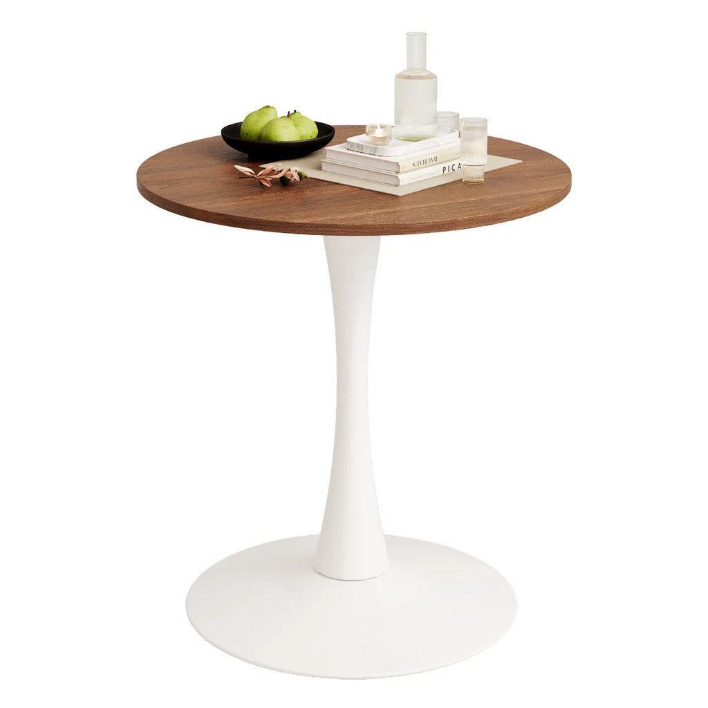 Round Tulip Dining Table, 27.6 Inch 2-Seater Kitchen Table, Melamine