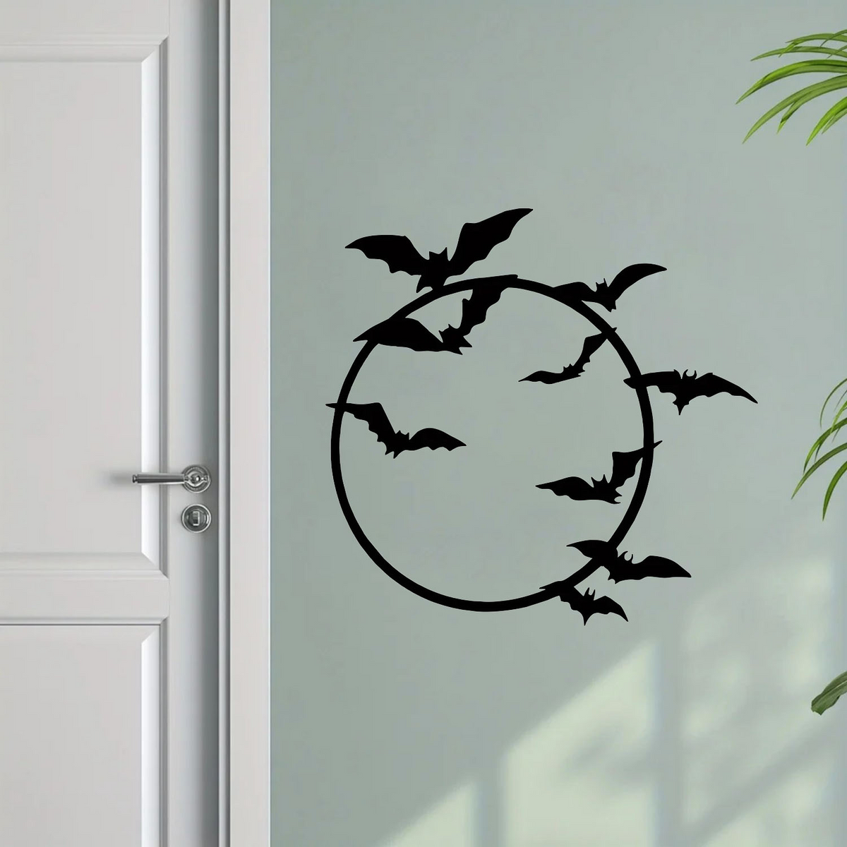 Halloween Metal Bat Wall Art Gothic Iron Wall Hanging Sign Spooky Home