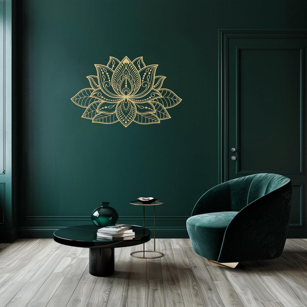 Radiant Lotus Mandala Metal Wall Art - Zen Bohemian Decor For Living
