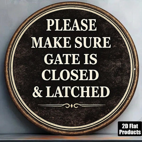 1pc 8x8in Vintage Safety Warning Door Sign, "please Make Sure" The Door