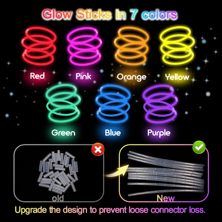 Glow Sticks Bulk Party Pack- Ultra Bright 50pk Glow In The Dark Party